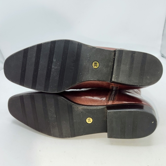 Lorenzo Banfi Leather Lace-up Zip Combat Boots In Cognac Brown Size 38 - Picture 9 of 16